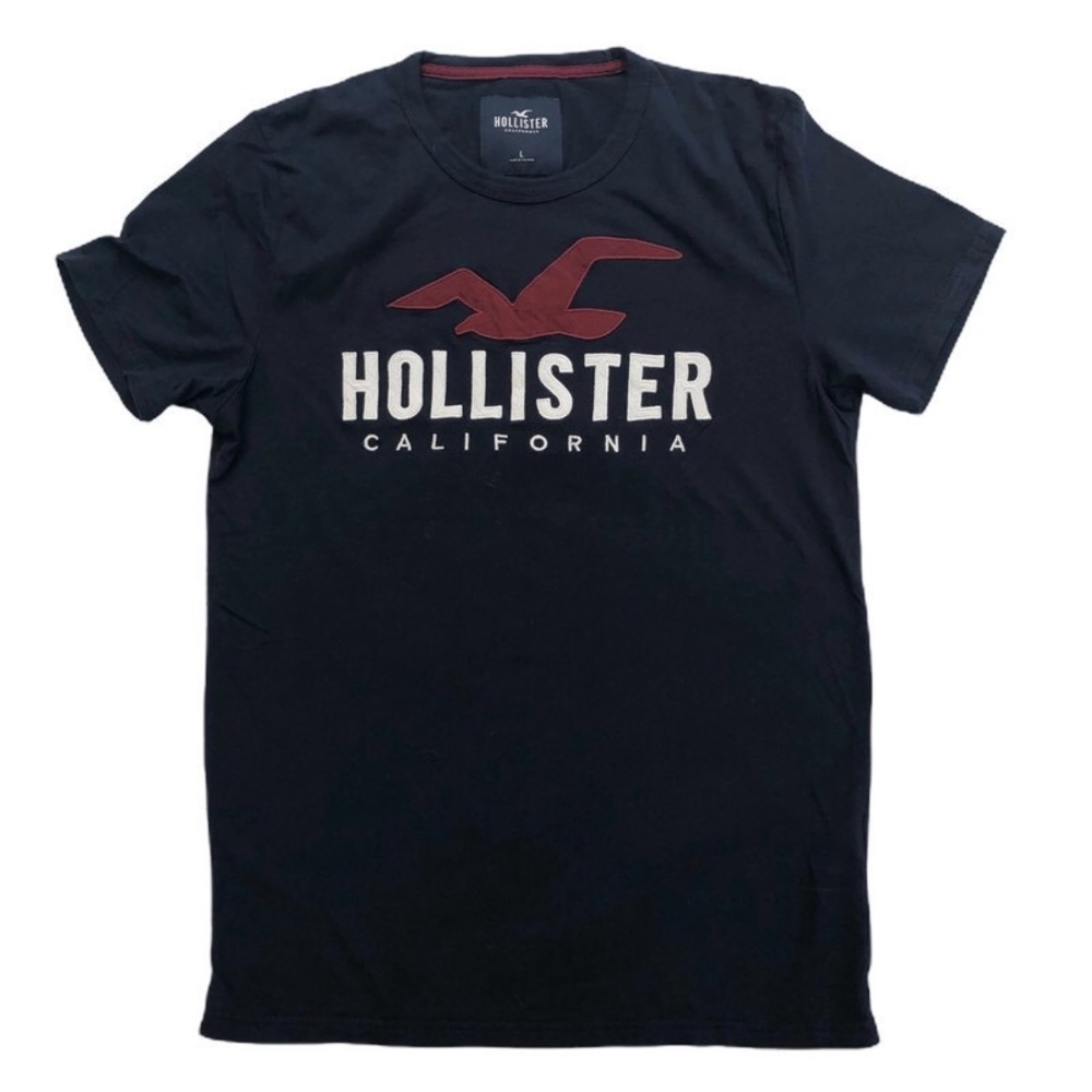 Hollister Men's Blue T-Shirt